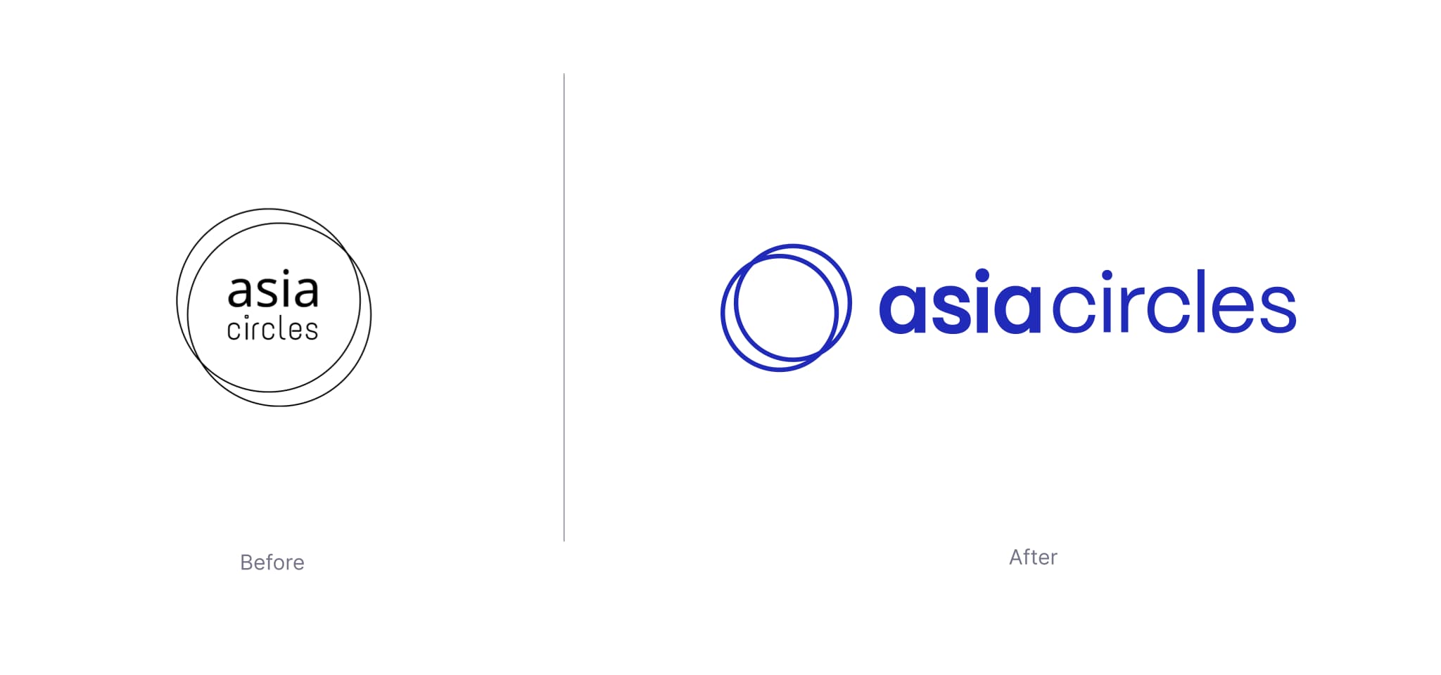 Logo redesign comparison showing the original and updated versions side by side.