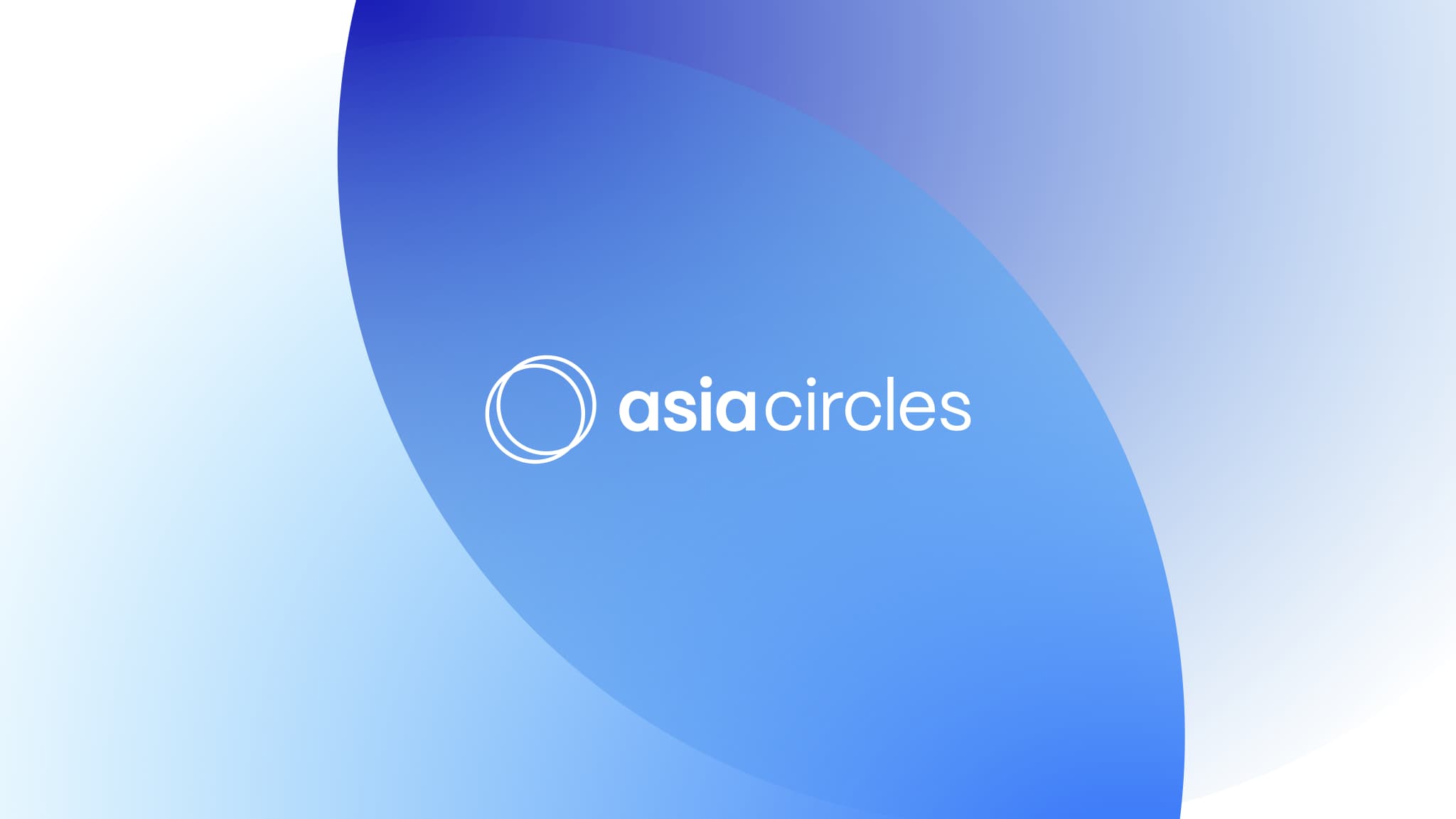Blue gradient logo featuring "asia circles" in modern typography, representing the Asia Circles brand.