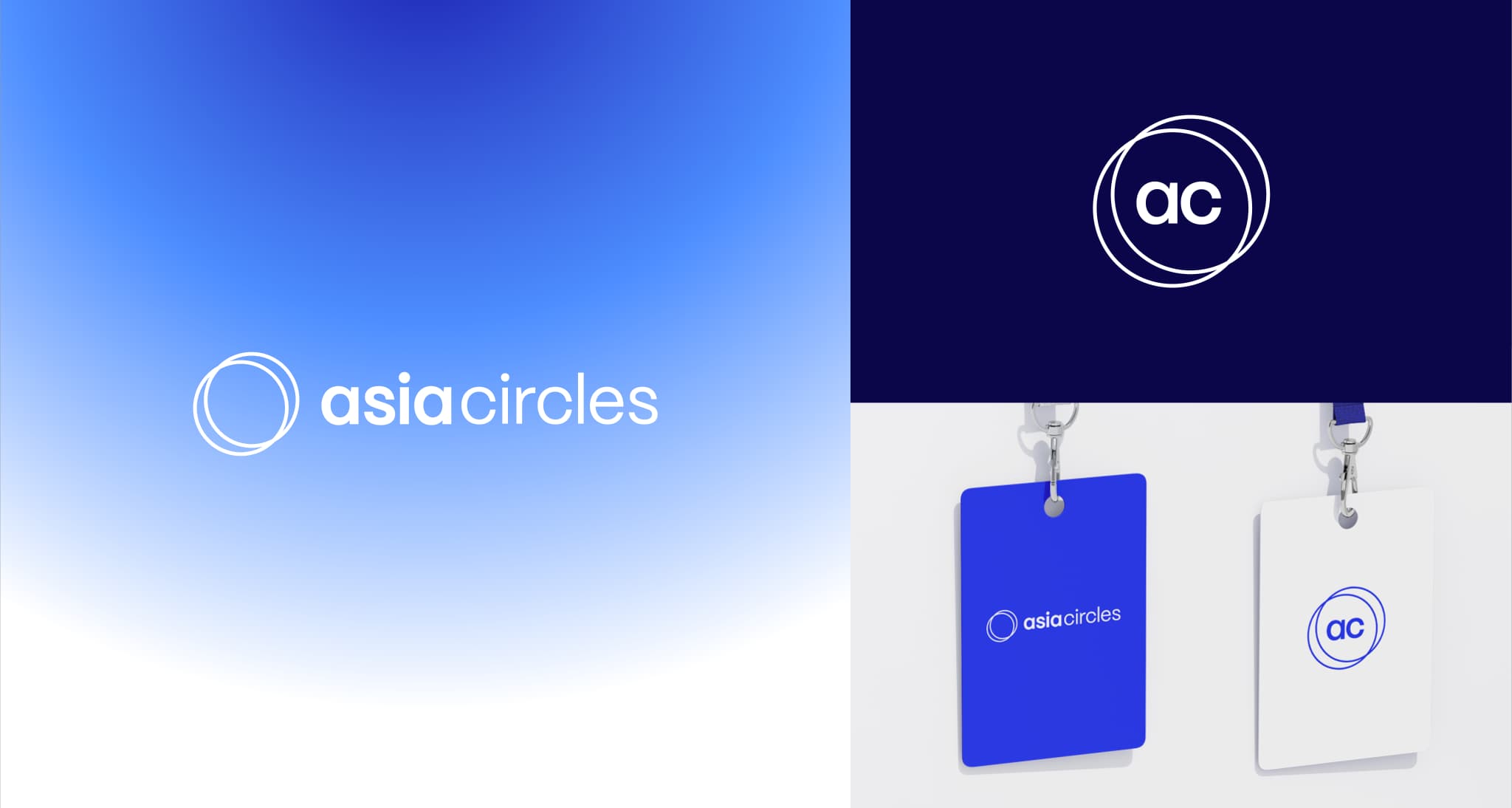 Blue gradient logo for Asia Circles featuring the letters "ac" and brand name, suitable for digital and print branding.