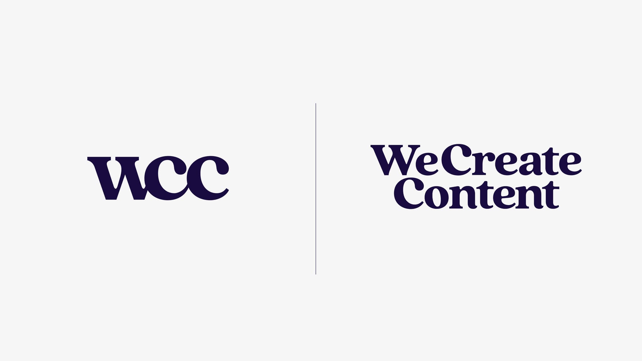 WCC logo featuring the text "WCC" and "WeCreate Content" for branding and marketing purposes.